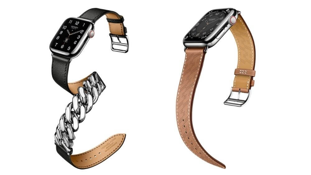 Apple Watch Hermèsグルメットメタル・ドゥブルトゥールレザー - 時計